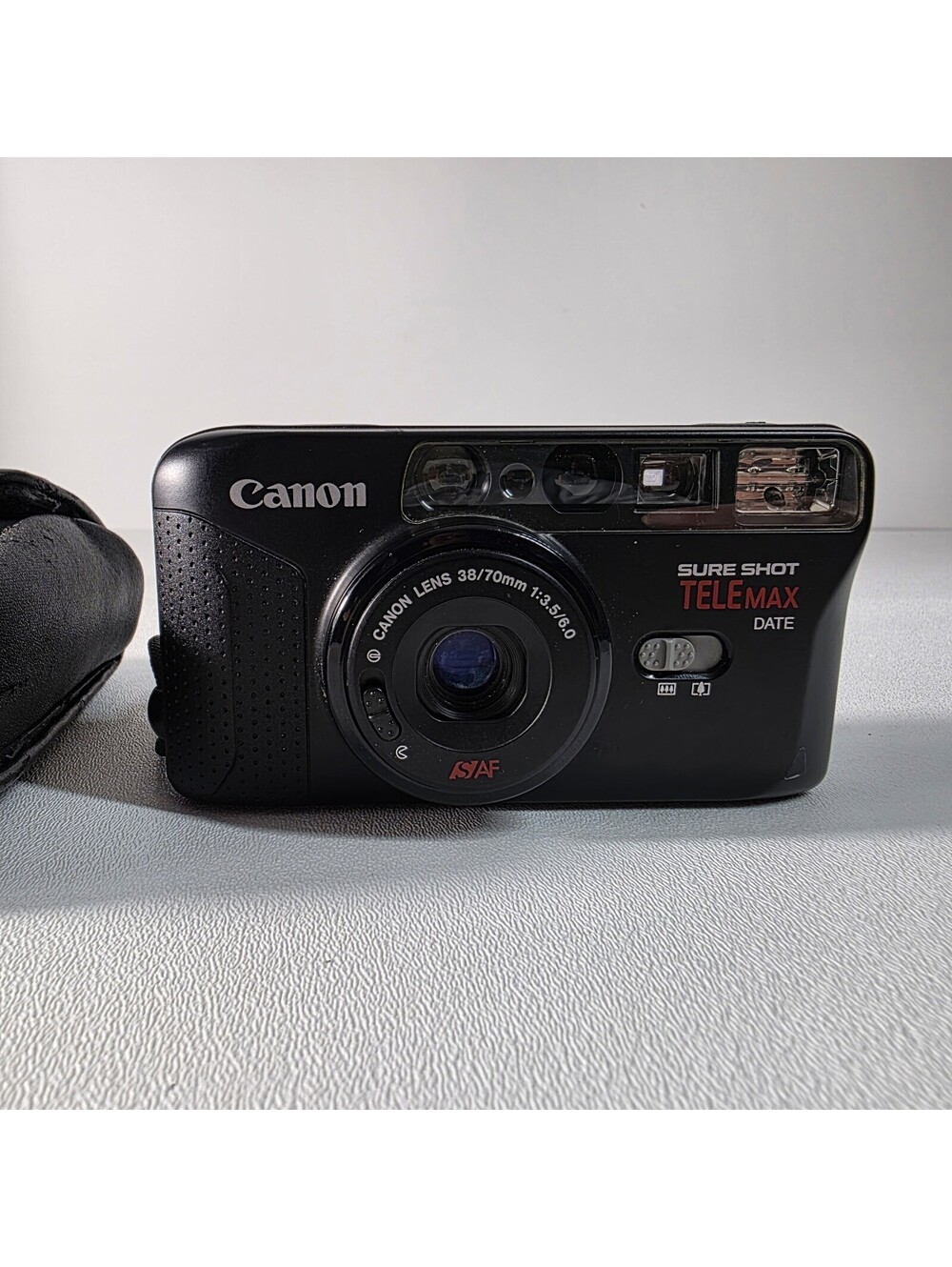 Canon Sure Shot TeleMax Date 35mm Point & Shoot Film Camera W/ Case Tested